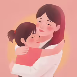a woman holds her little girl in her arms