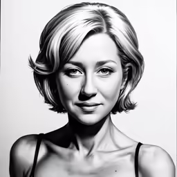 an attractive black and white photo of a woman