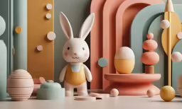 a couple of toys in front of a wall