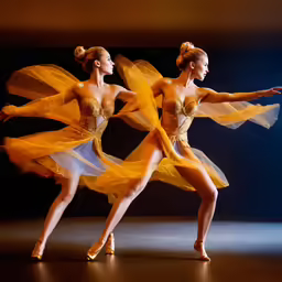two ballerinas posing together in tulle skirts