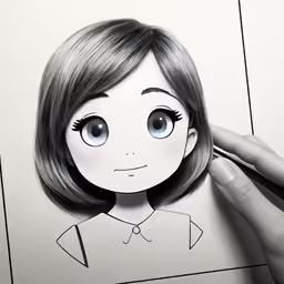someone is drawing a paper doll on the wall