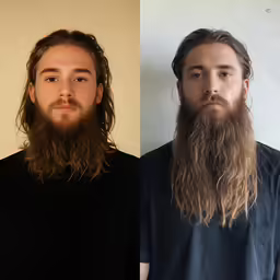 two men with long hair and long beards