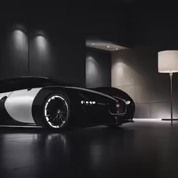 the bmw concept sports car is displayed at an event