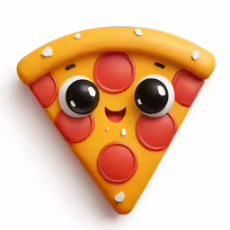 this is a piece of pizza with a face