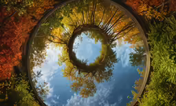 this is a very large circular mirror on the ground