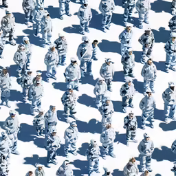 aerial view of man in uniform during military parade