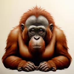 the big monkey is sitting and thinking