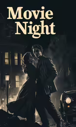 a movie poster for the movie night with a man and a woman walking through the streets