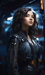 a woman dressed in an outfit from the movies star trek
