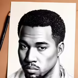 a drawing of the artist, juyi