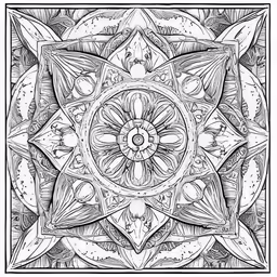 an artistic abstract design that has been drawn in a square