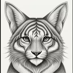 a pencil drawing of a lion