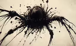 an artistic illustration with black splats and spray paint