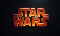 the star wars logo in bright orange glowing letters