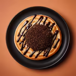 a plate that has a chocolate drizzle on it
