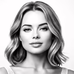 an image of a woman in black and white