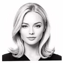 the woman with long blonde hair has a black dress on