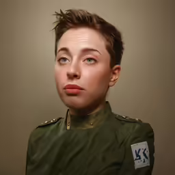 an image of a woman with a uniform on