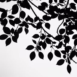 the branches of some trees are black and white