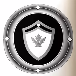 an insignia is placed in the center of a shield