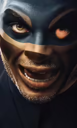 a man with his face painted like a wrestler