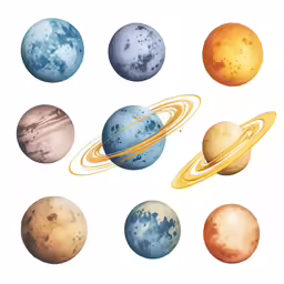 planets from the solar system with moon