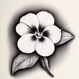 a drawing of a flower on white paper