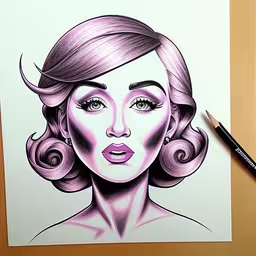 a drawing of a woman