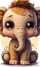 a very cute baby elephant that looks like a little lion