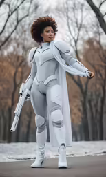 a woman in a star wars costume posing