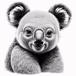 a pencil drawing of a koala bear