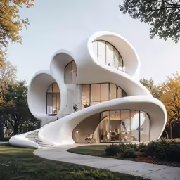 an unusual house that is shaped like a curve