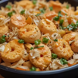 closeup shot of food items being displayed on serving platter
