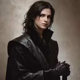 a close up of a person wearing a jacket