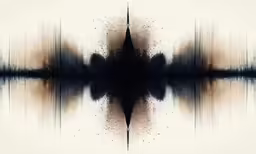 a very large abstract painting in the middle of a body of water