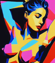 a close up of a person wearing lingerie,an abstract painting with an image of a naked woman