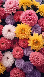 various flowers in different colors on display