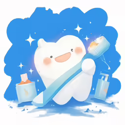 an illustration of a snowman toothbrush and cup