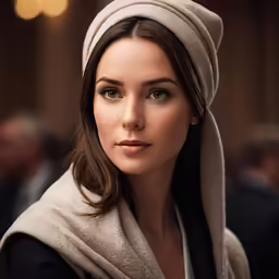 a woman posing in a coat, hat and scarf