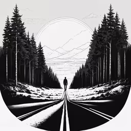 a person is standing on a road that