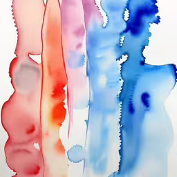 a painting with three different shades of watercolor