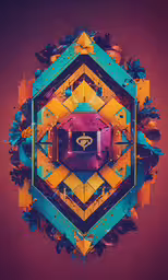an abstract artwork piece is shown with many colors,the abstract art of design is inspired by geometric shapes