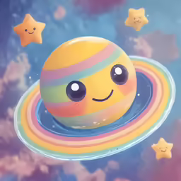 a very cute colorful colored object with eyes