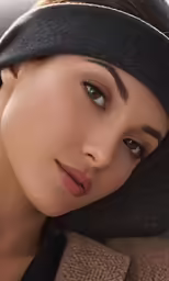 a woman with long hair wearing a headband