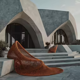 the modern architecture has been made to look like a boat