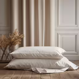 pillows and flowers sitting on the floor