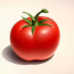 a 3d rendering of a big tomato on a white background