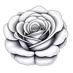 the outline of a rose is a nice decoration for this tattoo,a drawing of a flower that is white,the rose tattoo design i