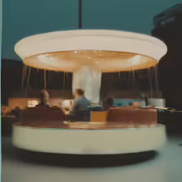 a round table has a small group of people sitting at it