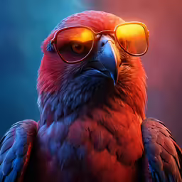 a very pretty bird with some big glasses